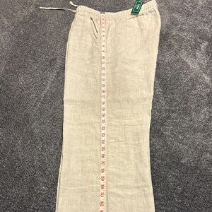 Women's Beige Linen Trousers